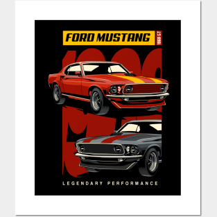 Mustang GT 1969 Posters and Art